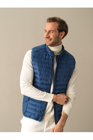 Xint Mavi Regular Fit Dik Yaka Şişme Yelek 190526