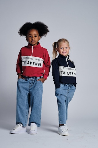 Miababy Dik Yaka Sweat Denim Pantolon Takım Lacivert