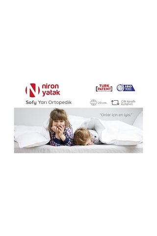 Çift Kişilik Lüks Yarı Ortopedik 150x200 cm Niron Sofy Yatak
