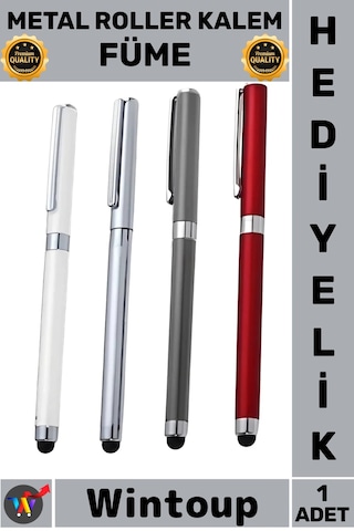 Kalem Lüks Ofis Hediyelik Dokunmatik Şık Tasarım Kurumsal Seri Metal Touchpen Roller Kalem Füme Çok Renkli