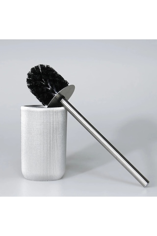 By Selim Lydia Gümüş 5 Parça Polyester Banyo Seti Gümüş