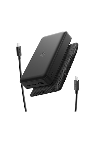Spigen Essential 30000 Mah 30w Usb-c + Usb-a Giriş / Çıkış Hızlı Şarj 3 Portlu Powerbank Siyah Aba09435 Siyah
