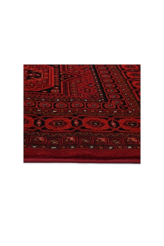 Afgan Türkmen Otantik Desenli Dokuma Kırmızı Oturma Odası Salon Mutfak Halısı Yolluk 0023a Kırmızı