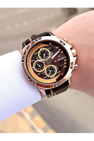 Naviforce Deri Kordon İç Fonksiyonları Aktif 3 Atm Suya Dayanıklı Erkek Kol Saati E.nvf.k.9110