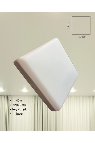 Osaka Sıva Üstü Kare Led Armatür 40 Watt Beyaz Işık Beyaz