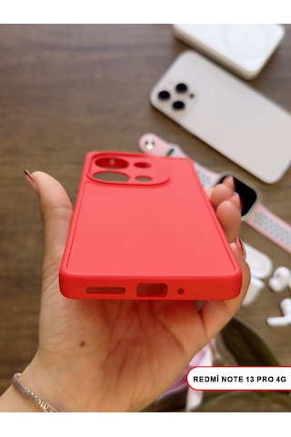 Redmi Note 13 Pro 4g Uyumlu Kamera Korumalı Darbeye Dayanıklı Renk Atmayan Keep Silikon Kılıf Kırmızı
