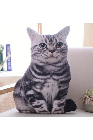 Lemestar Sevimli 3d Kedi Şekilli Yumuşak Yastık - Rahat Uyku Ve Dekor İçin Mükemmel Kahverengi