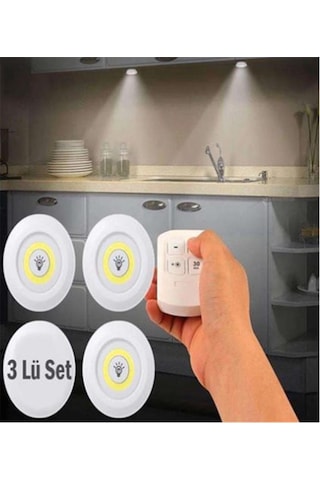 Elitled 3lü Kumandalı Pilli Spotled