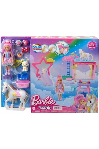 Hnt67 Barbie A Touch Of Magic Chelsea Ve Pegasus Oyun Seti