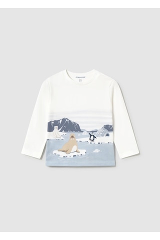 Mayoral Erkek Bebek T-shirt 2068 Ekru