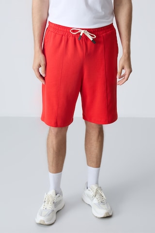 Air Jones Tommy Life Fiesta Pamuklu Kalın Yumuşak Dokulu Standart Fit Basic Erkek Şort - 81277 Kırmızı