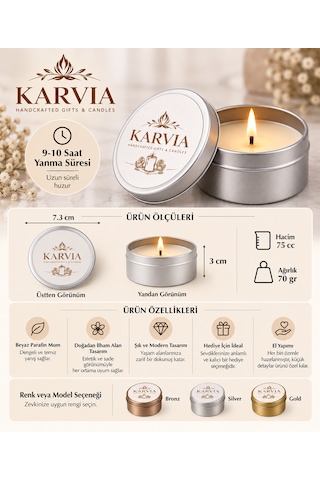 Karvia Kokulu 75 Cc Metal Mum - El Yapımı 001 - Beyaz