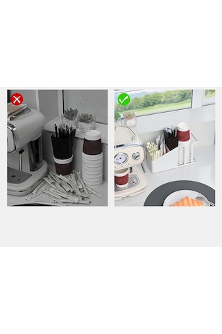 Cbtx Kahve Kağıdı Bardağı İçin Tek Kullanımlık Bardak Tutucu Karbon Çelik Raf Masaüstü Rafı - Beyaz