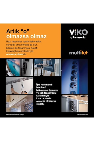 Viko Multi-let Ikili Priz Anahtar Top Kablolu Ç.k 1 Mt