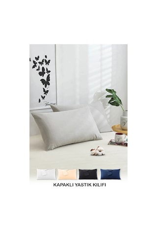 Vionel Home Pamuklu 2'li Yastık Kılıfı 50 x 70 Düz Gri