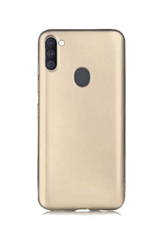 Samsung Uyumlu Galaxy A11 Arka Kapak Silikon Kılıf + Temperli Cam Ekran Koruyucu
