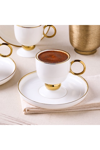 Aryıldız Margaux Gold 12 Parça 6 Kişilik Türk Kahve Fincanı Çok Renkli