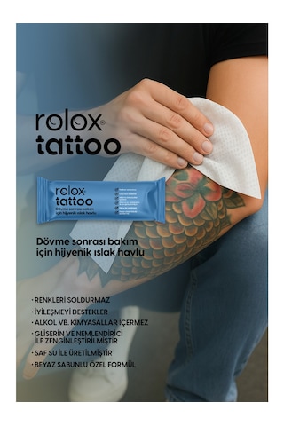 Rolox Tattoo - 50 Paket - Dövme Sonrası Bakım Için Hijyenik Islak Havlu