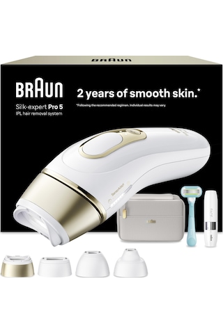 Braun IPL Silk·Expert Pro 5 Evde Lazerle Tüy Alma Mini Yüz Tüy Alma Cihazı 4 Başlık PL5412