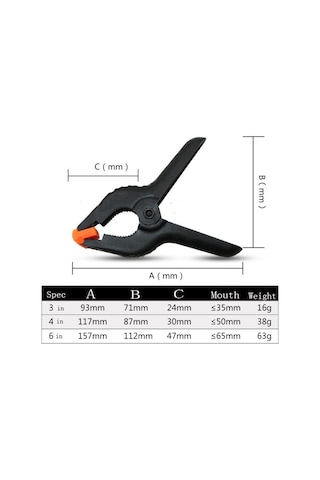 Kıskaç Klips Yaylı Işkence Plastik Kelepçe Güçlü Mafsallı Çeneli