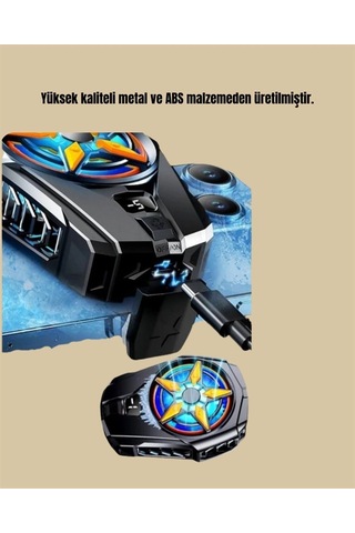 Hubrendy Tekno Mobil Cihaz Soğutma Radyatörü Metal+abs, Type-c Kablolu Yeni Nesil