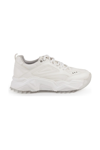Libero L083.65118 Beyaz Hakiki Deri Kadın Sneaker Yüksek Tabanlı Rahat Spor Ayakkabı Beyaz