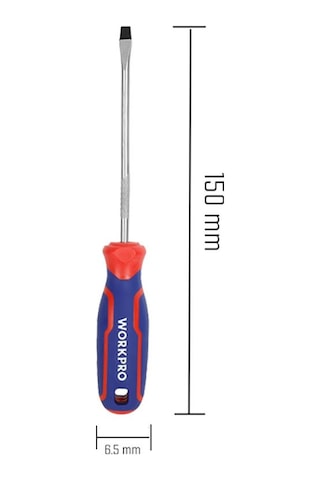 Workpro Wp221020 6.5x150mm Cr-v Manyetik Profesyonel Düz Tornavi
