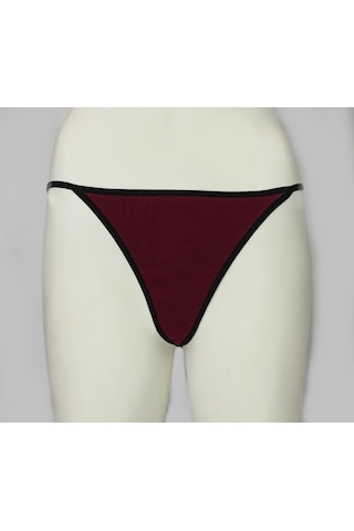 Asist Secret Magic Asm1178 Kadın Bordo Siyah Lastikli Narinlerim String Bordo