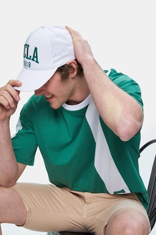 Ucla Keıth Yeşil Bisiklet Yaka Baskılı Oversize Erkek Tshirt Yeşil