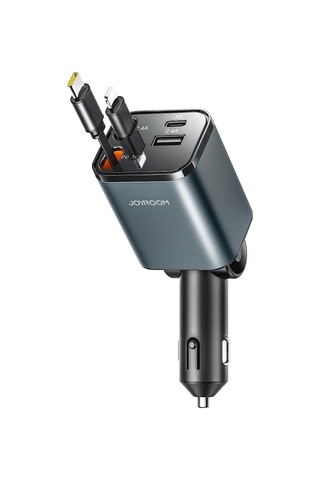 Tongxida Joyroom Ccl05 4'ü 1 Arada Geri Çekilebilir Teleferik Şarj Cihazı Siyah, Koyu Gri Siyah - Koyu Gri