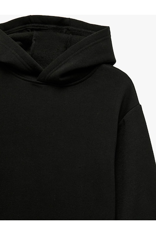 Koton Oversize Şardonlu Siyah Erkek Çocuk Sweatshirt 6wkb10112tk Siyah
