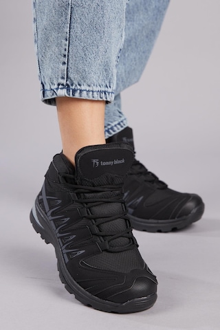 Tonny Black Rahat Kalıp Bağcıklı Unisex Siyah Trekking Bot Tb601-0 Siyah