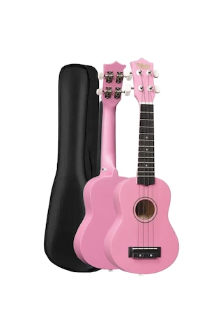 Midex UKX-901PK Pembe Soprano Ukulele (Askı Çanta Metod Pena)