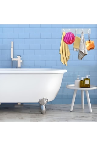 5 Li Güçlü Yapışkanlı Şeffaf Duvar Askısı Banyo Mutfak Düzenleyici Pratik Askılık Çok Renkli
