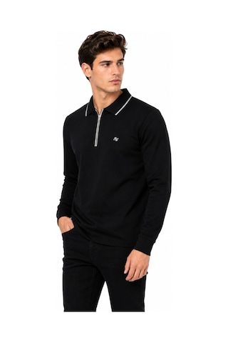 Advante Erkek Mevsimlik Spor Polo Yaka Fermuarlı Sweatshırt Bgl-st05468 Siyah