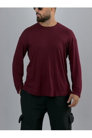 Cocopelli Bordo Bisiklet Yaka Basic Erkek Sweatshirt Coc3544