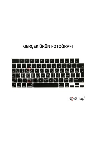 Novstrap Apple Uyumlu MacBook Air 15 İnç 2023 A2941 M2 Çip Türkçe Q Siyah Klavye Koruyucu Kılıf