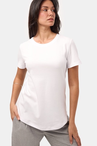 it's basic Kadın Beyaz S6-2 Bisiklet Yaka Organik Koton T-shirt