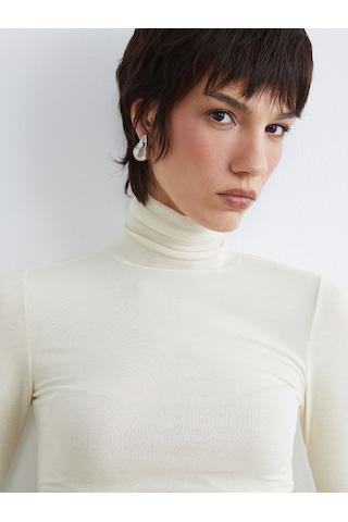 Lcw Vision Ekru Dik Yaka Kadın Body