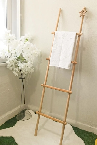 Kl-mrd521s - Dekoratif Merdiven Havluluk - Iskandinav Tarzı, Kayın Ahşap, 140x35 Cm