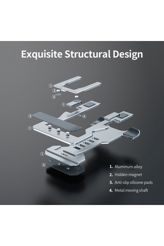 Skycity Alüminyum 5 Seviye Ayarabilir Cep Telefonu Ve Tablet İçin Katlanabilir Tahta - Gri