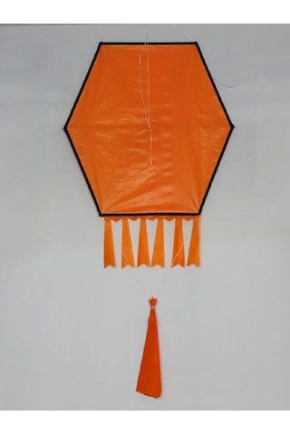 Kumaş Çerçeveli Altıgen Uçurtma - Düz Renk(Turuncu)