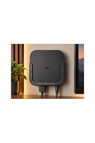 Mi Tv Box S Uyumlu Duvar Askı Aparatı Vidalı Tv Box Tutucu Stand Siyah