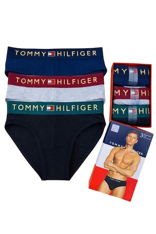 Tommy Hilfiger Erkke 3"lü Slip Boxer Set Siyah - Gri - Lacivert