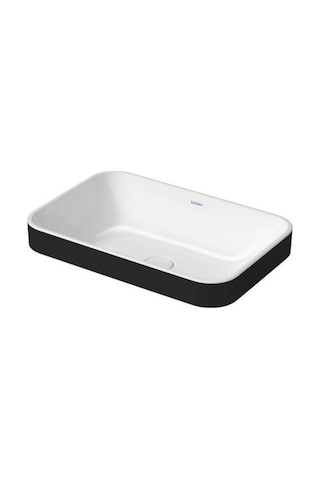 Duravit - Happy D.2 Plus 60 Cm Lavabo İç Beyaz Dış Siyah - 2359606100- Siyah-beyaz