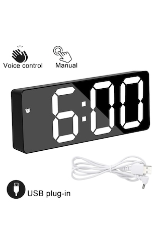Hpytech Led Dijital Masa Saati Isı Göstergeli , Alarmlı , Büyük