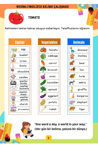 Resimli İngilizce Kelime Öğrenme Yaz-sil Kitabı 400 Temel Kelime