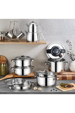 Arow Tr-4343-16 Venita 16 Parça Çelik Çeyiz Seti Gümüş