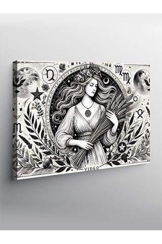 Kanvas Tablo Burçlar Ve Astroloji Çizimi