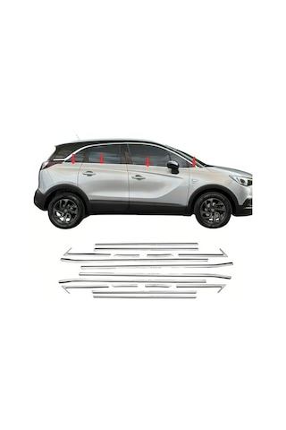 Autogp Opel Crosslad Cam Çerçevesi Kenar Çıtası Krom Tamtur 2017 / 2021 16 Parça